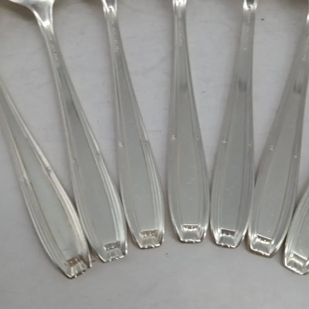 8X Tbsp Harmony House by Wallace Serenade Silverplate Flatware Table Spoons Vtg